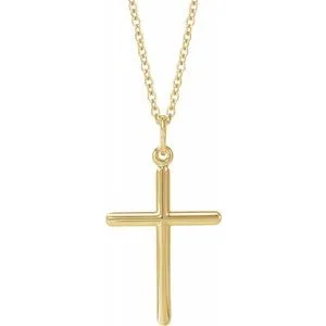 14K Yellow 22.9x12.5 mm Cross 18" Necklace