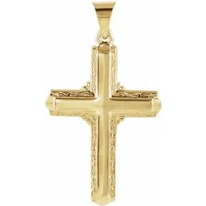 14K Yellow 26x18 mm Cross Pendant
