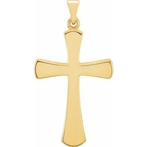 14K Yellow 28.5x19 mm Cross Pendant