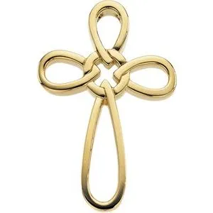 14K Yellow 34.25x24 mm Cross Pendant