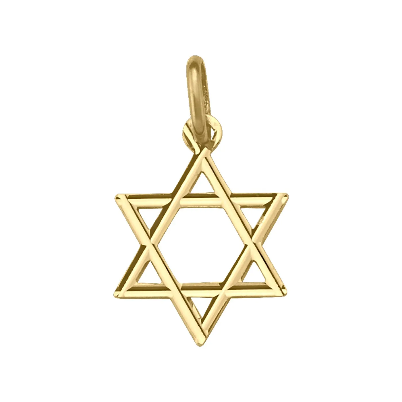 14K Yellow Gold (13mm) 2D Star of David Pendant