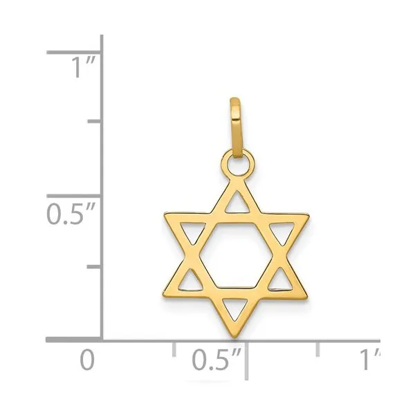 14K Yellow Gold (14mm) Star of David Pendant