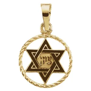 14k Yellow Gold 14x11mm Star of David Pendant