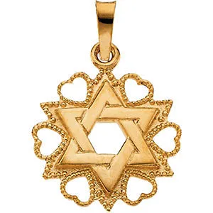 14k Yellow Gold 18x15mm Star of David Pendant