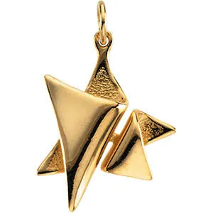14k Yellow Gold 19x17mm Star of David Pendant