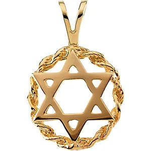 14k Yellow Gold 20x13mm Star of David Pendant