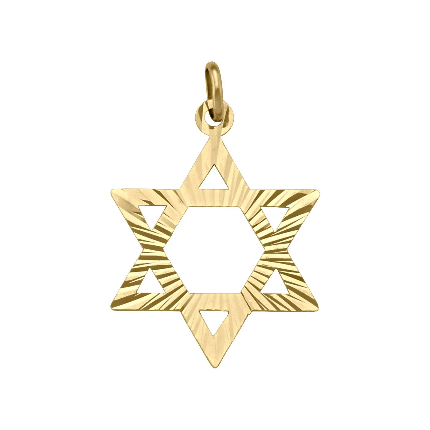 14K Yellow Gold (22mm) Laser Cut Star of David Pendant