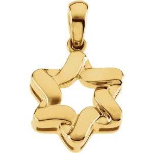 14k Yellow Gold 23x17.5mm Star of David Pendant