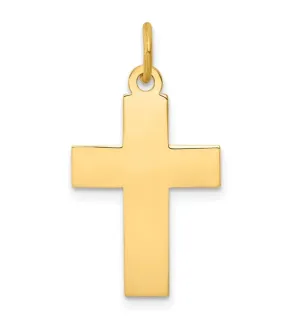 14k Yellow Gold 29.0 X 15.0 MM Polished Cross Charm
