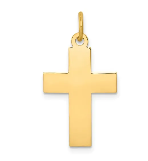 14k Yellow Gold 29.0 X 15.0 MM Polished Cross Charm