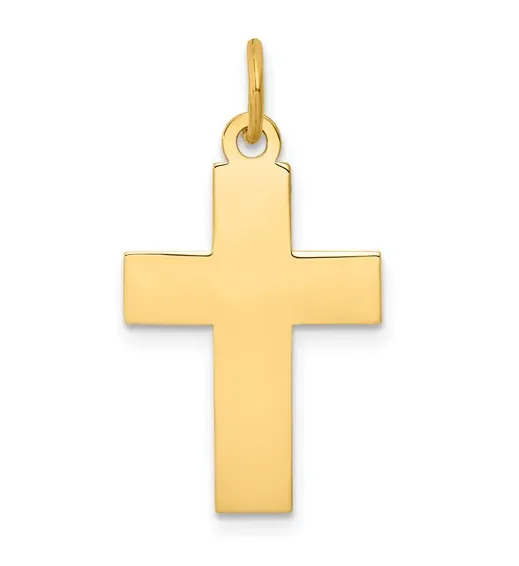 14k Yellow Gold 29.0 X 15.0 MM Polished Cross Charm