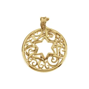 14k Yellow Gold 34x27.5mm Star of David Pendant