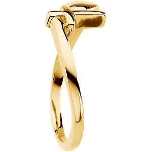 14k Yellow Gold Cross & Heart Chastity Rings® , Size 6