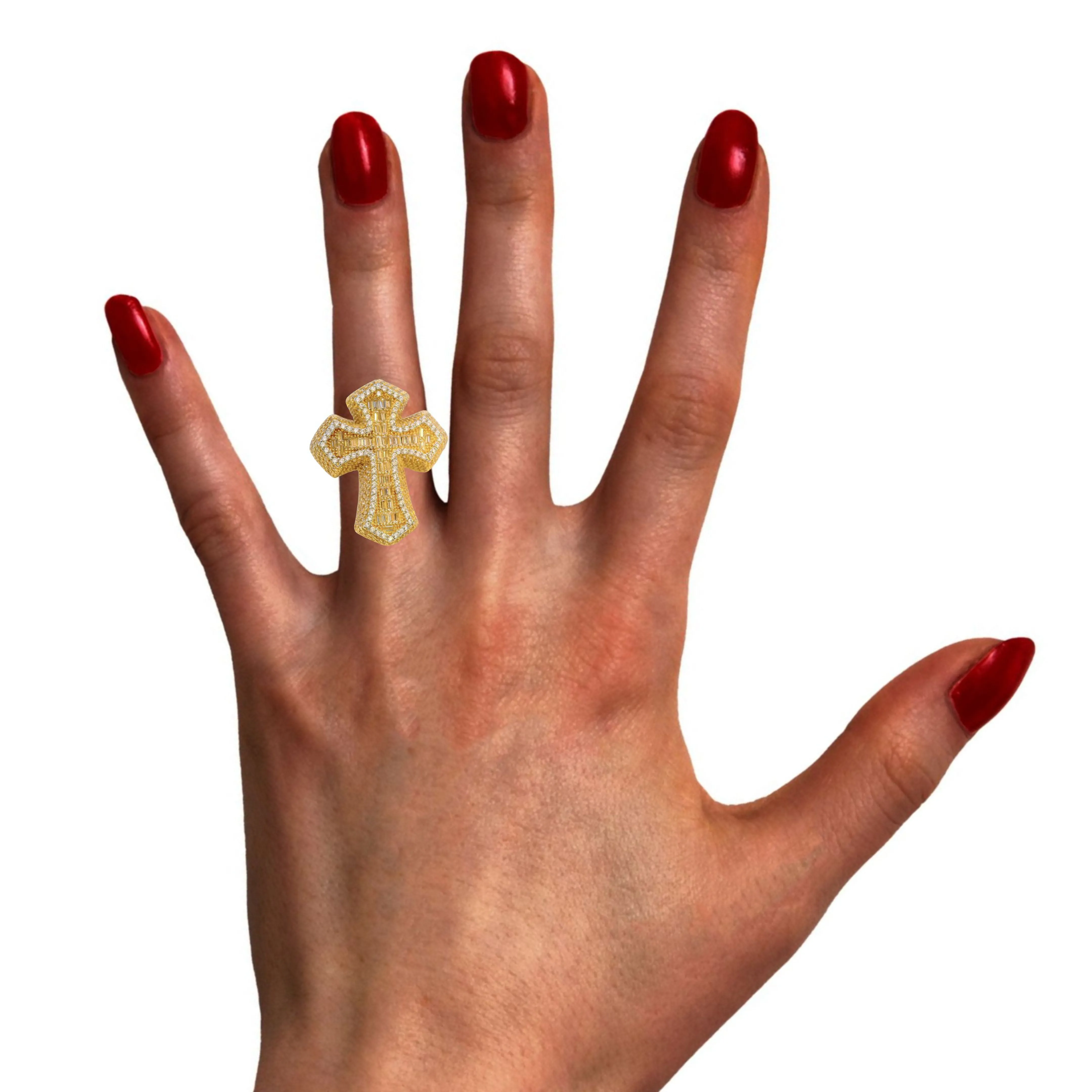 14K Yellow Gold Cross Ring