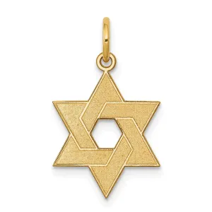 14k Yellow Gold Laser Designed Star of David Charm