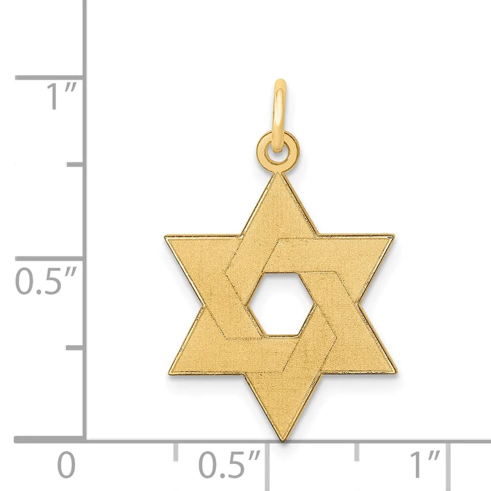14k Yellow Gold Laser Designed Star of David Pendant