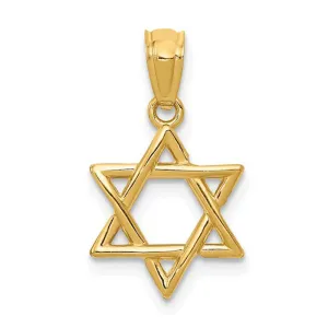 14k Yellow Gold Star of David Charm