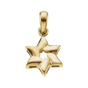 14k Yellow Gold Star of David Pendant