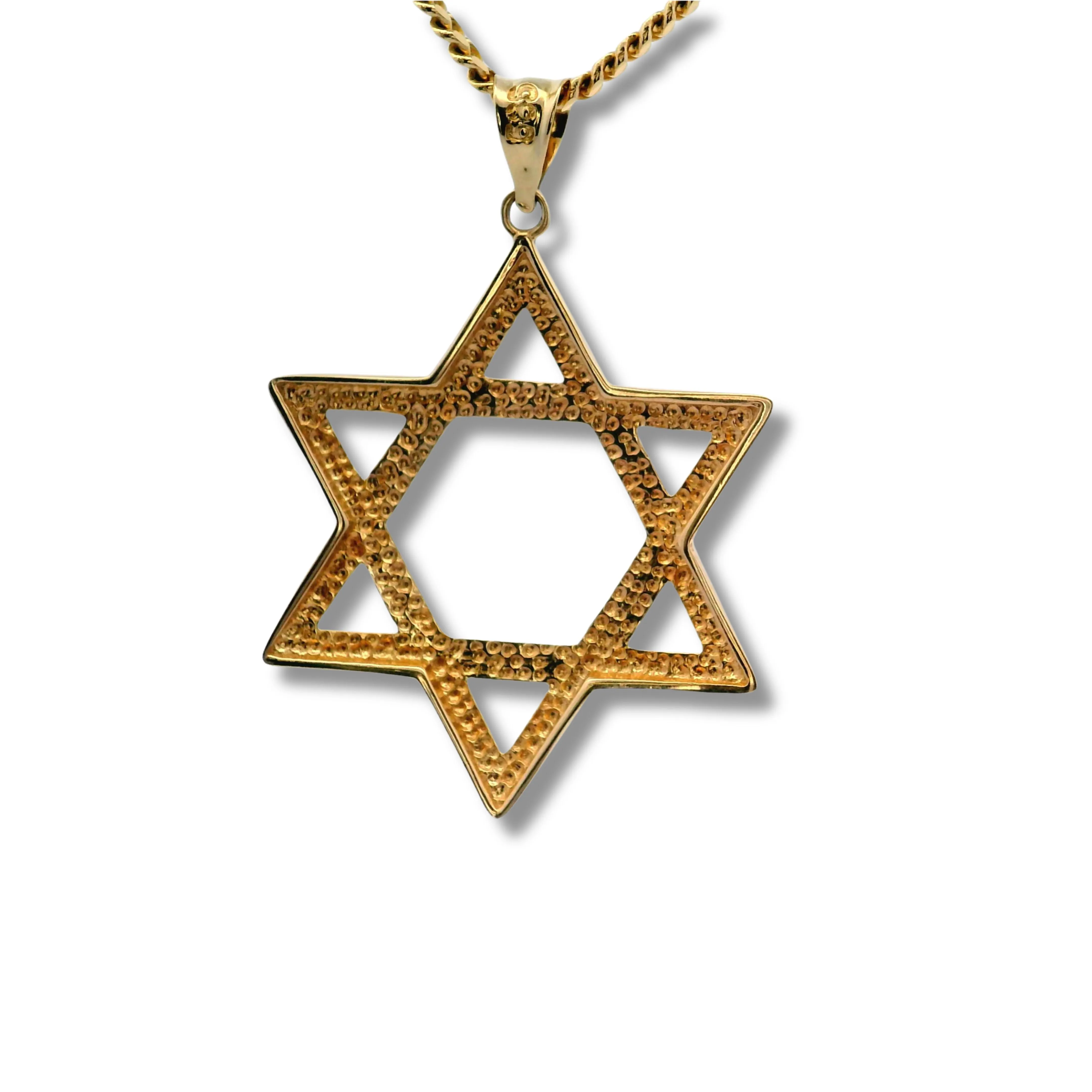 14K Yellow Gold Two Tone Star of David Pendant