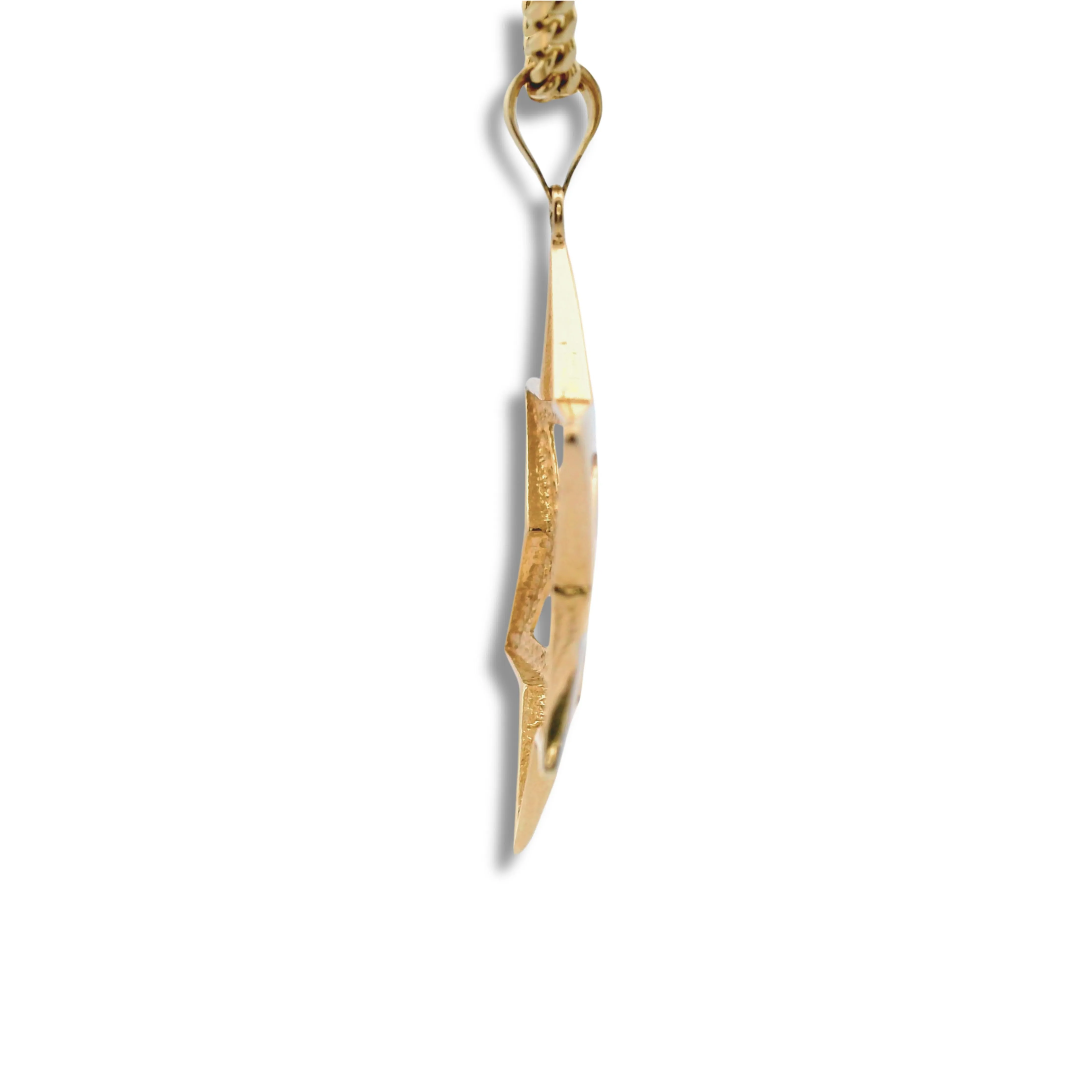 14K Yellow Gold Two Tone Star of David Pendant