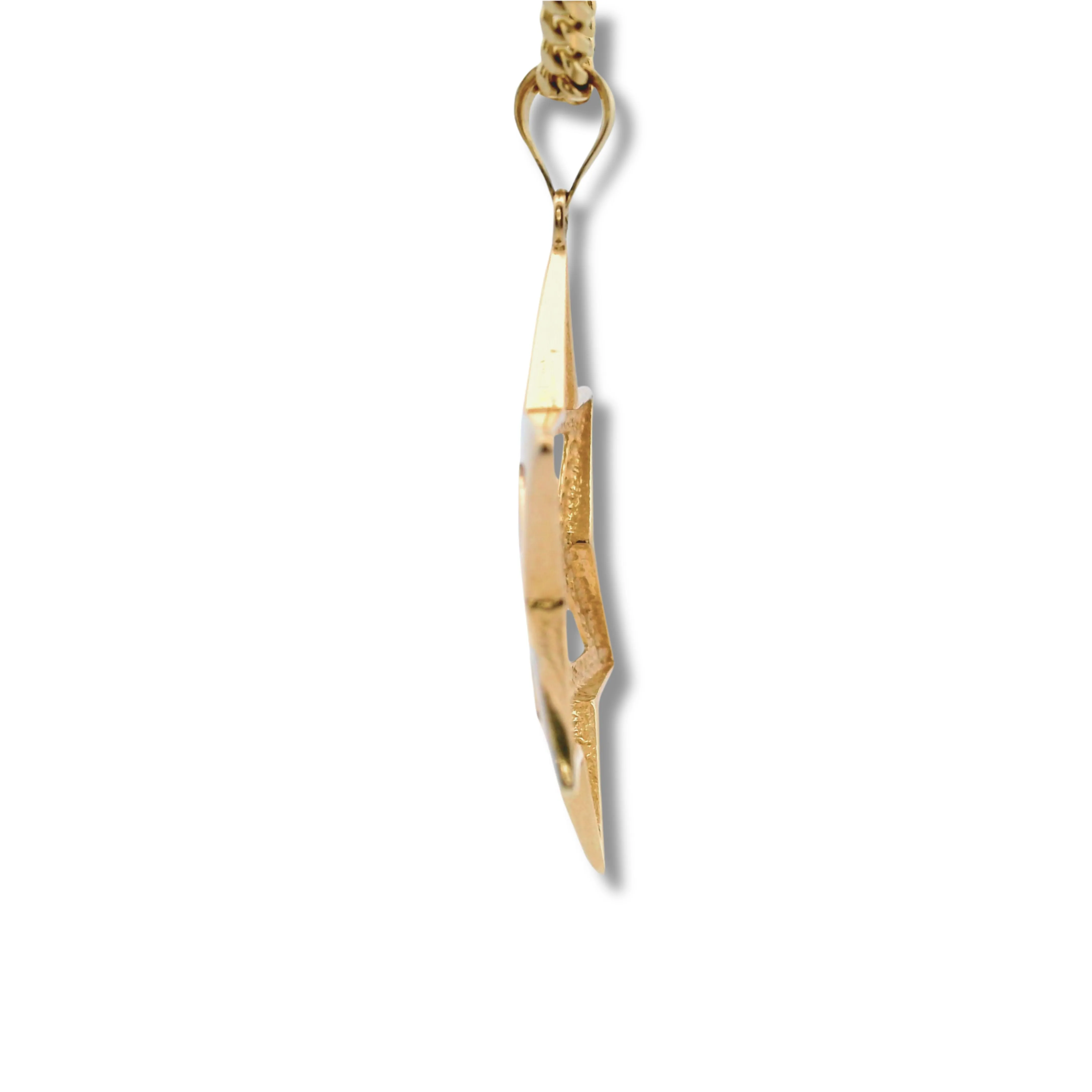 14K Yellow Gold Two Tone Star of David Pendant