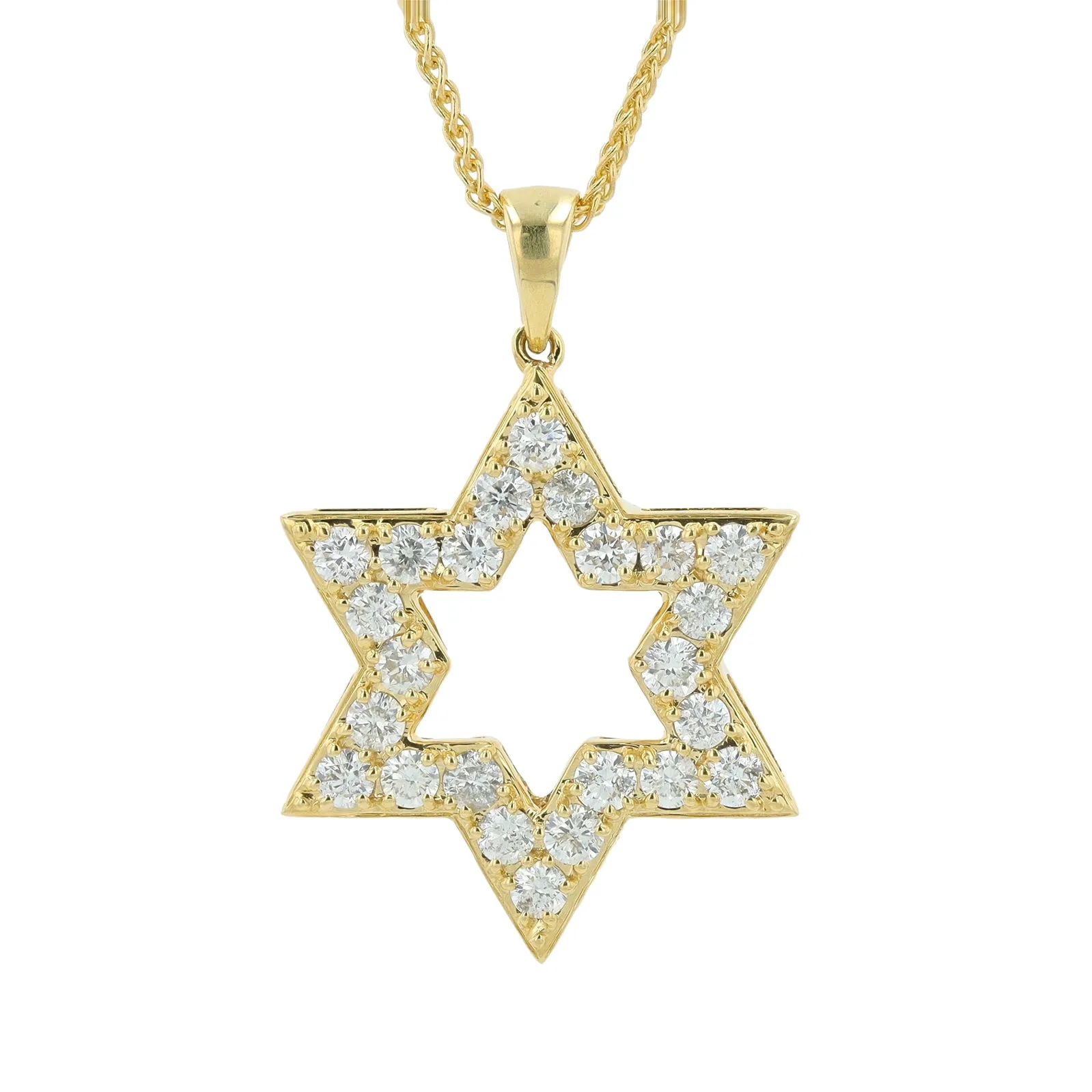 14K YG 1.38 CTW Diamond Star of David Pendant