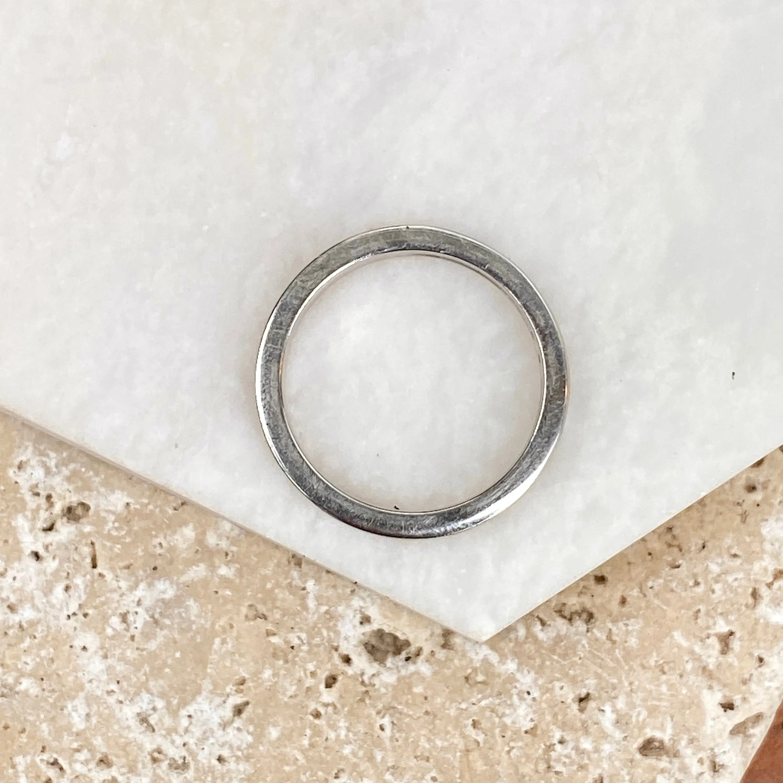 14KT White Gold 1/3 CT Diamond Thin Band Ring