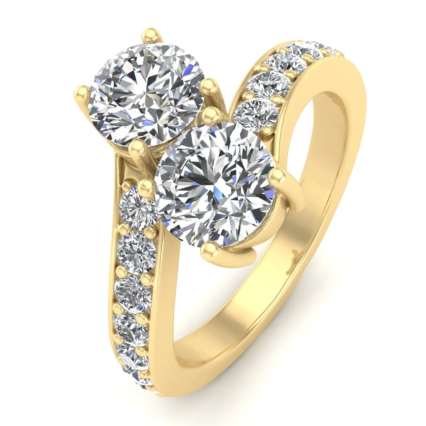 1.50ctw Diamond Two Stone Ring in 14k Yellow Gold (K-L, I2-I3)