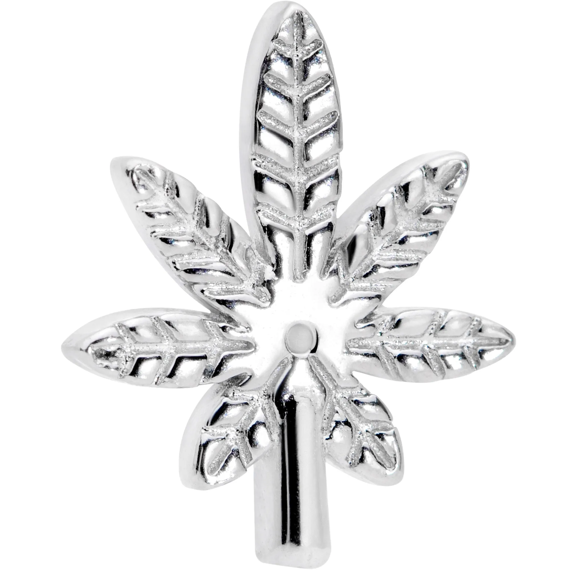 16 Gauge 1/4 Textured Marijuana Pot Leaf Cartilage Tragus Earring