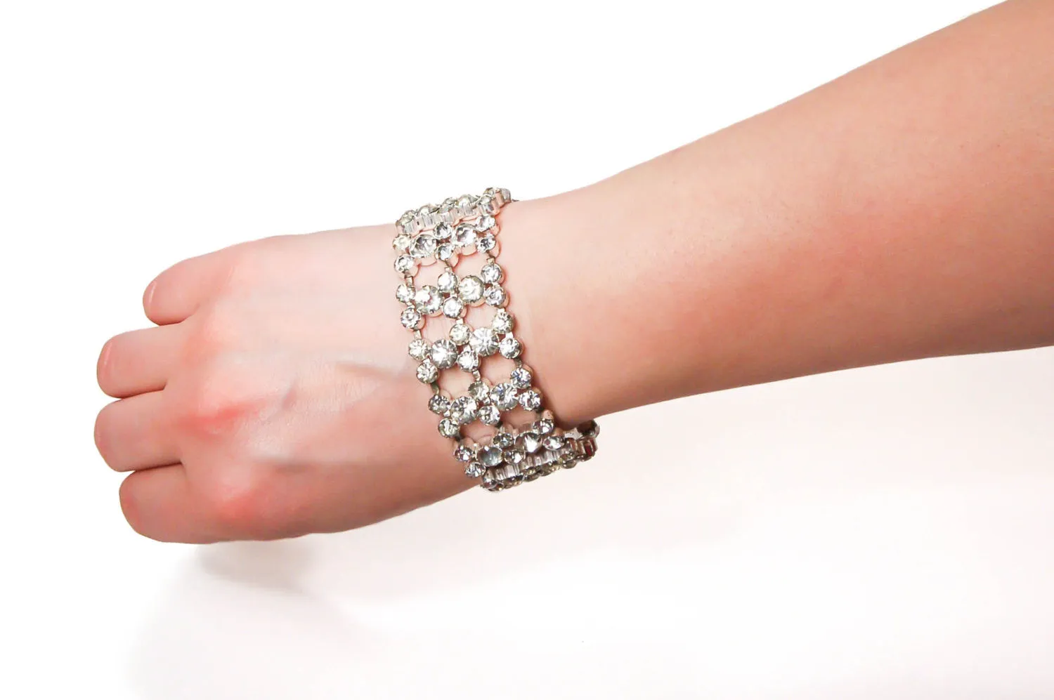 1930's Art Deco Czech Diamante Rhinestone Bracelet