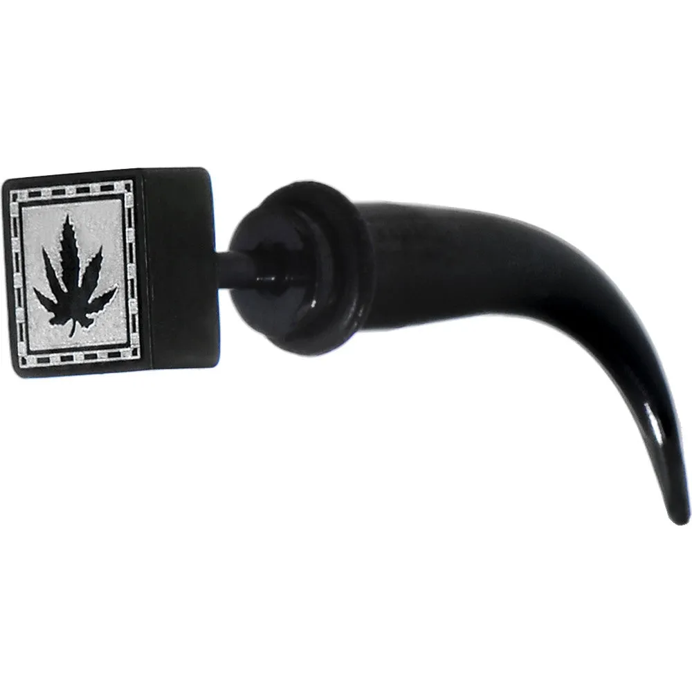 2 Gauge Pot Leaf Fake Taper Ear Plug