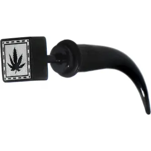 2 Gauge Pot Leaf Fake Taper Ear Plug