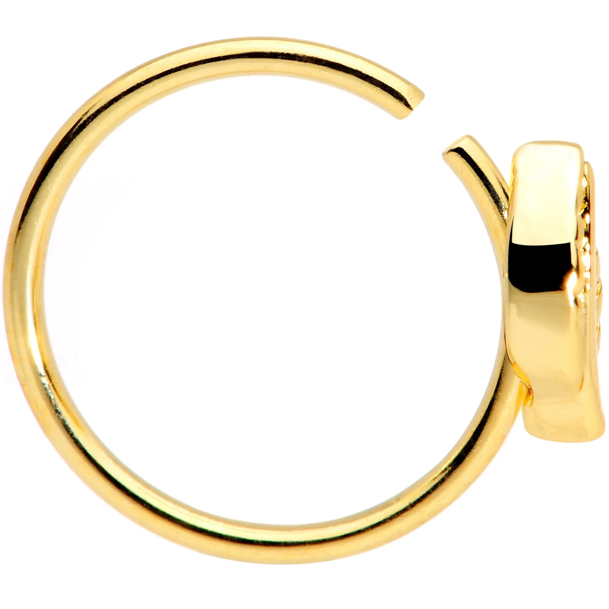 20 Gauge 5/16 Gold Tone Little Leaf Seamless Circular Ring