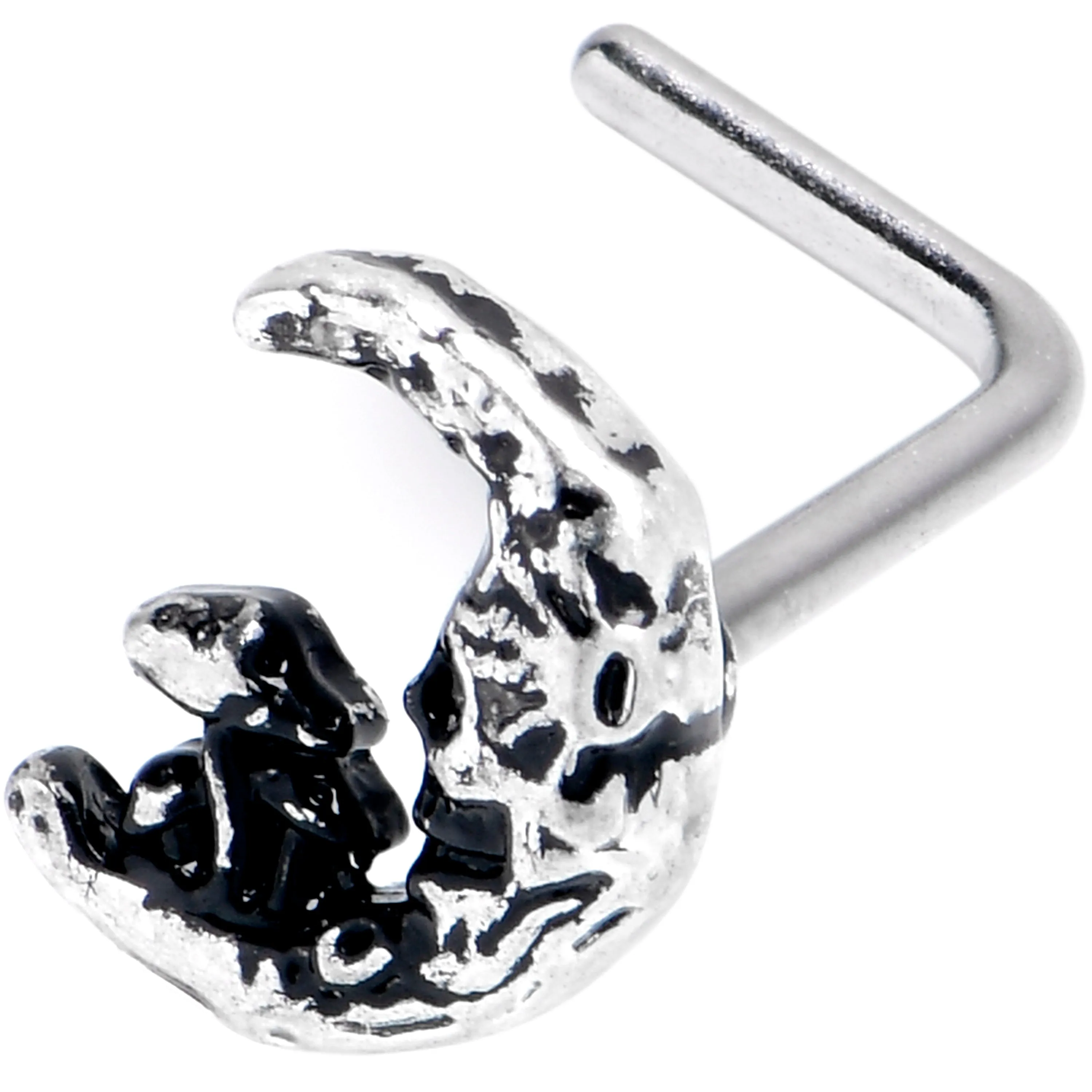 20 Gauge 7mm Mushrooms on the Moon L Shape Nose Ring