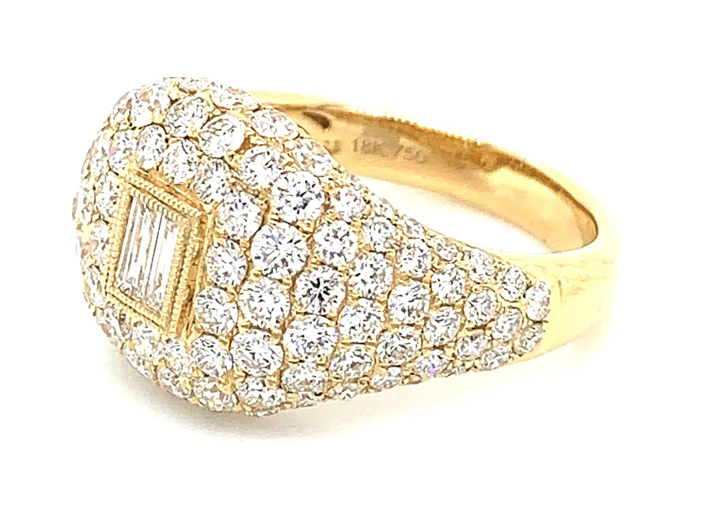 2.31Carat Baguette Center Pave Diamond Ring