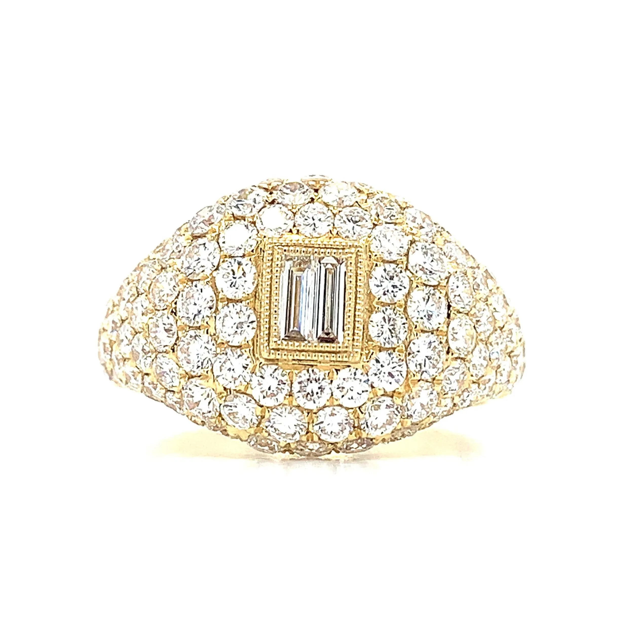 2.31Carat Baguette Center Pave Diamond Ring