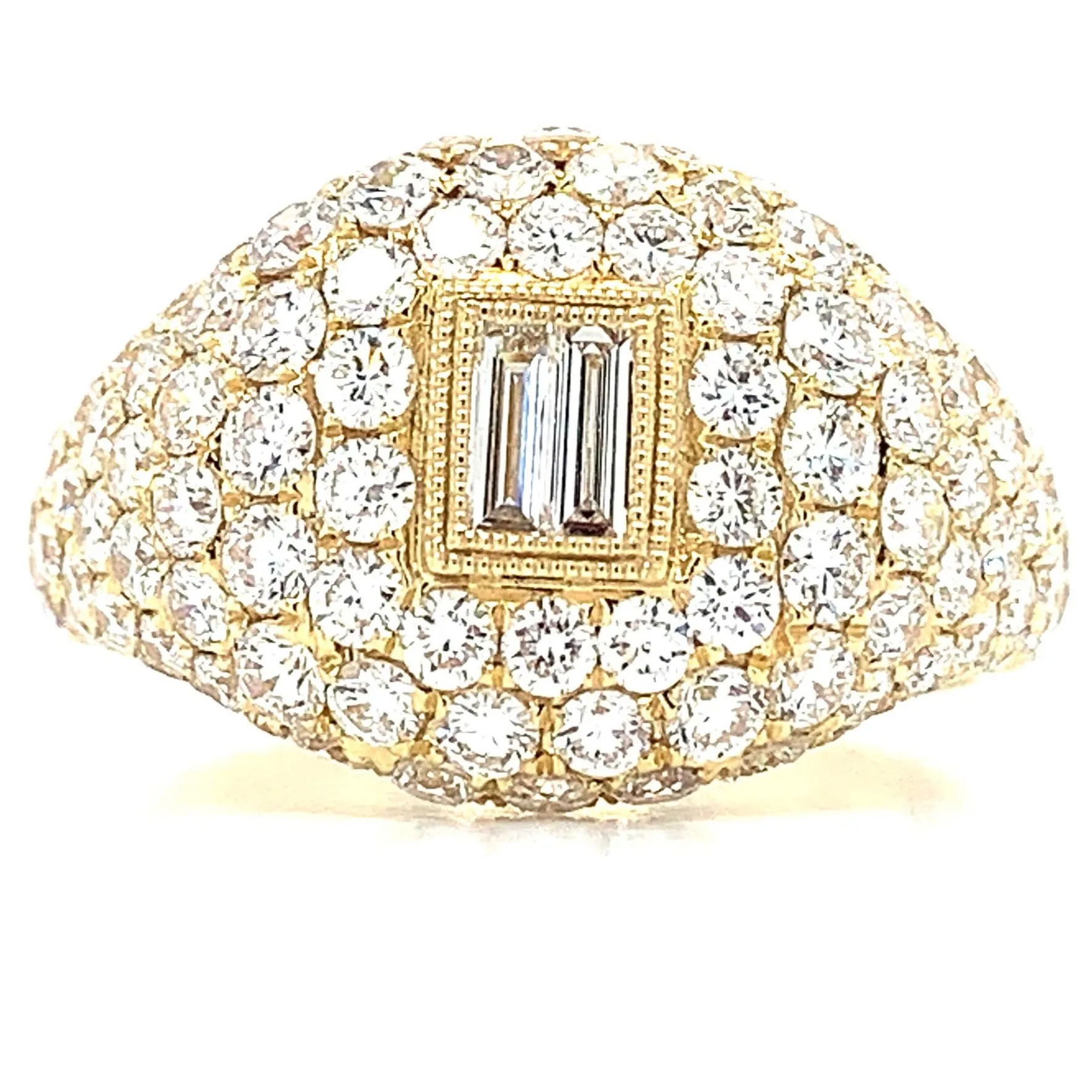 2.31Carat Baguette Center Pave Diamond Ring