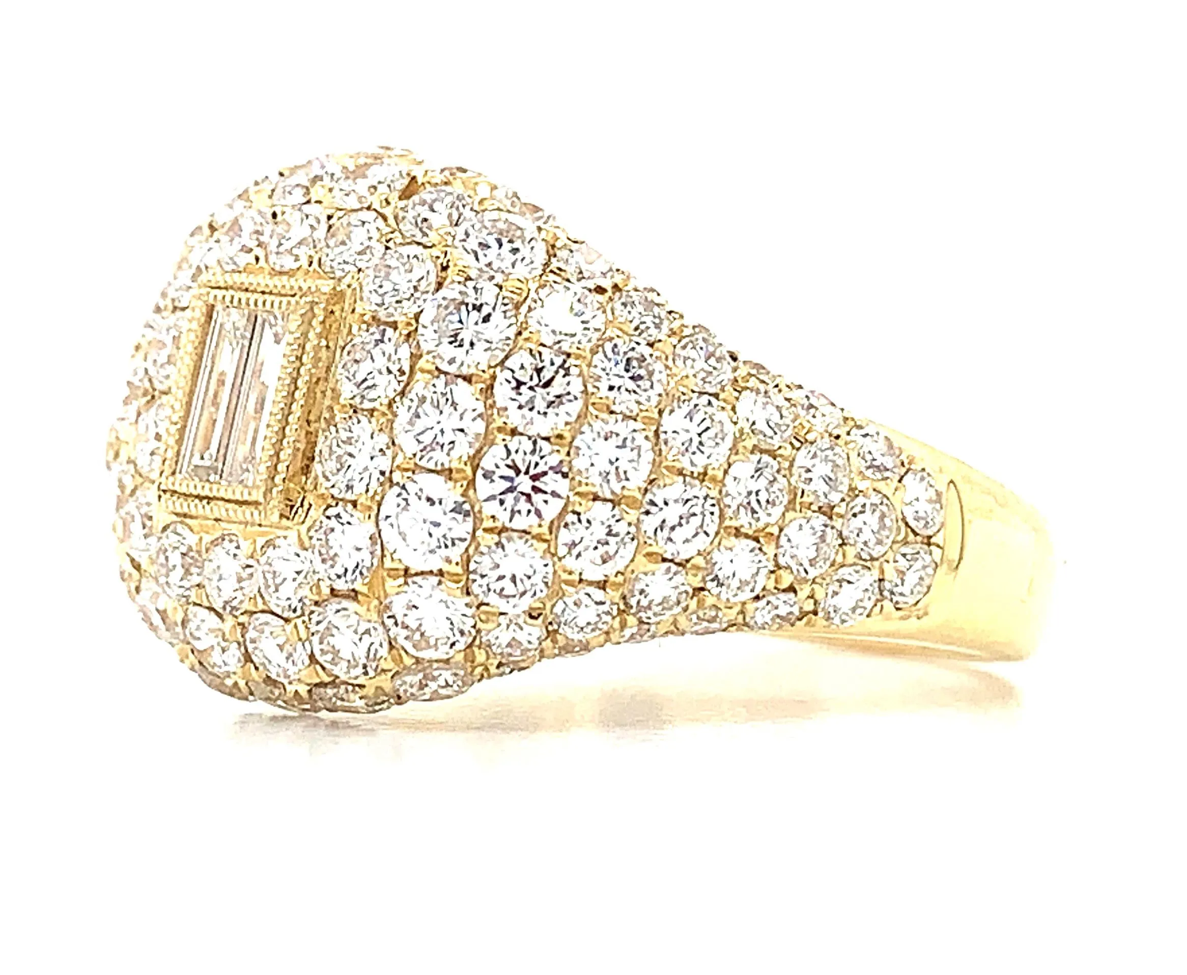 2.31Carat Baguette Center Pave Diamond Ring