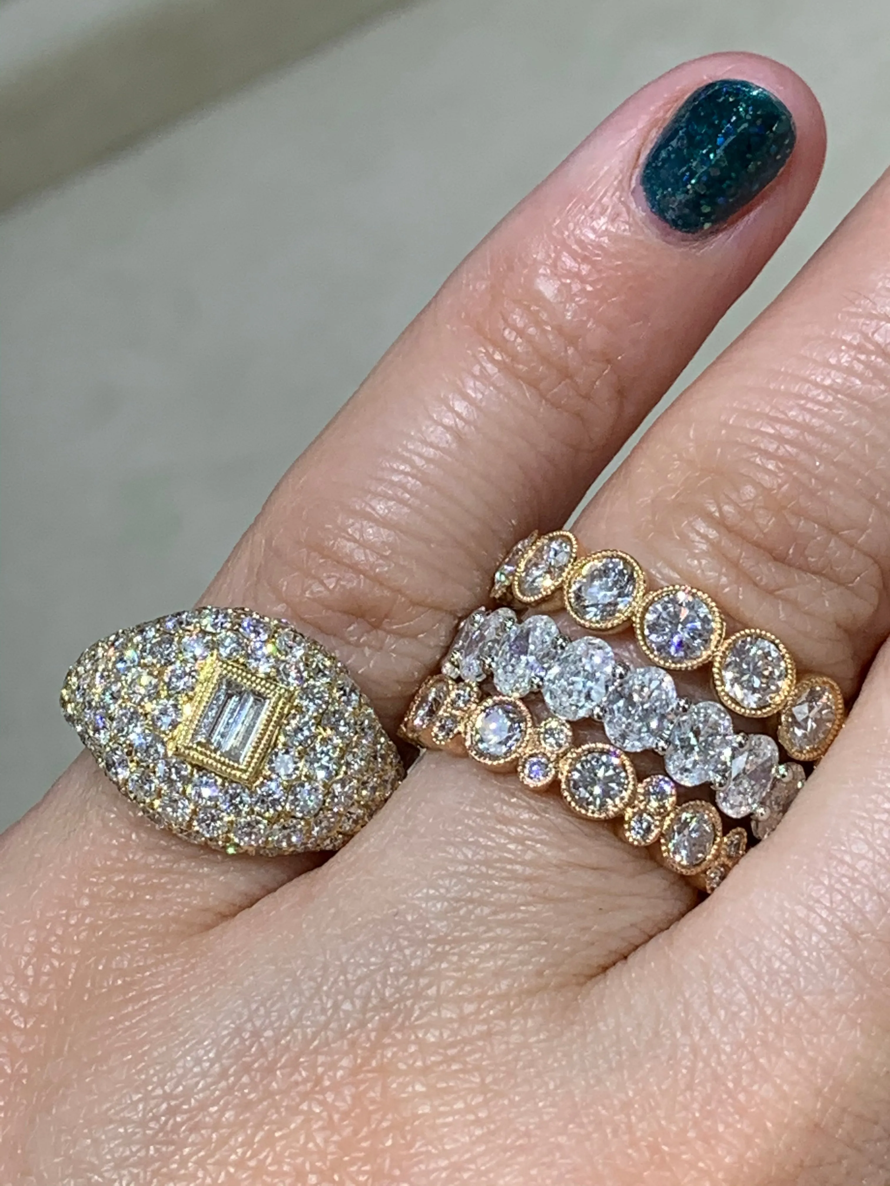 2.31Carat Baguette Center Pave Diamond Ring