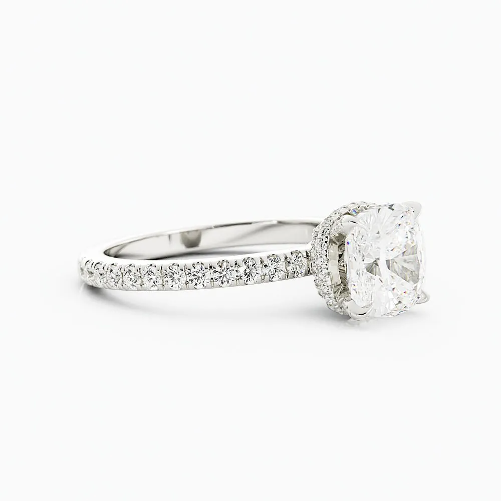 2.4 Carat Round Cut Diamond Engagement Ring 14k White Gold