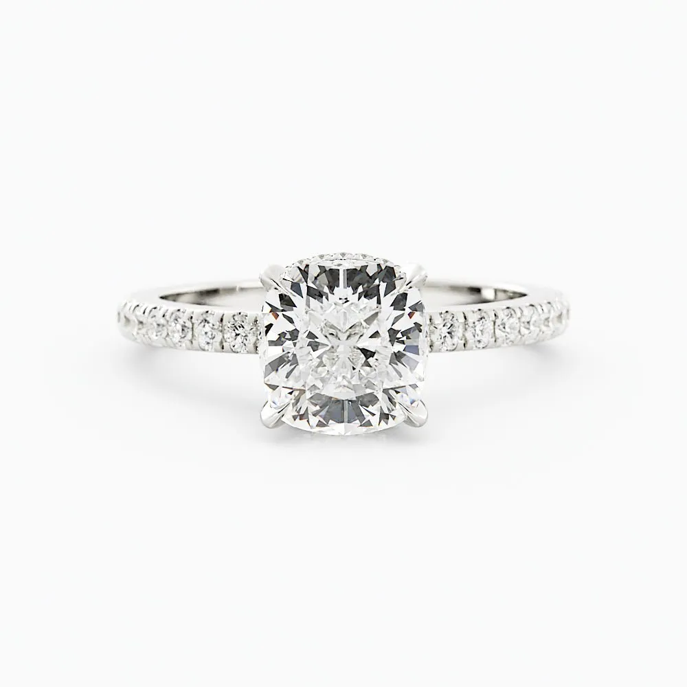 2.4 Carat Round Cut Diamond Engagement Ring 14k White Gold