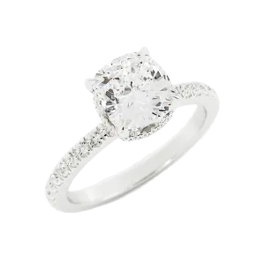 2.4 Carat Round Cut Diamond Engagement Ring 14k White Gold