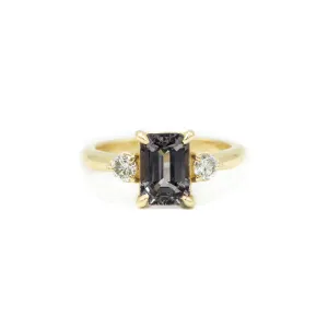 2.50ct Gray Spinel Emerald-Cut Engagement Ring