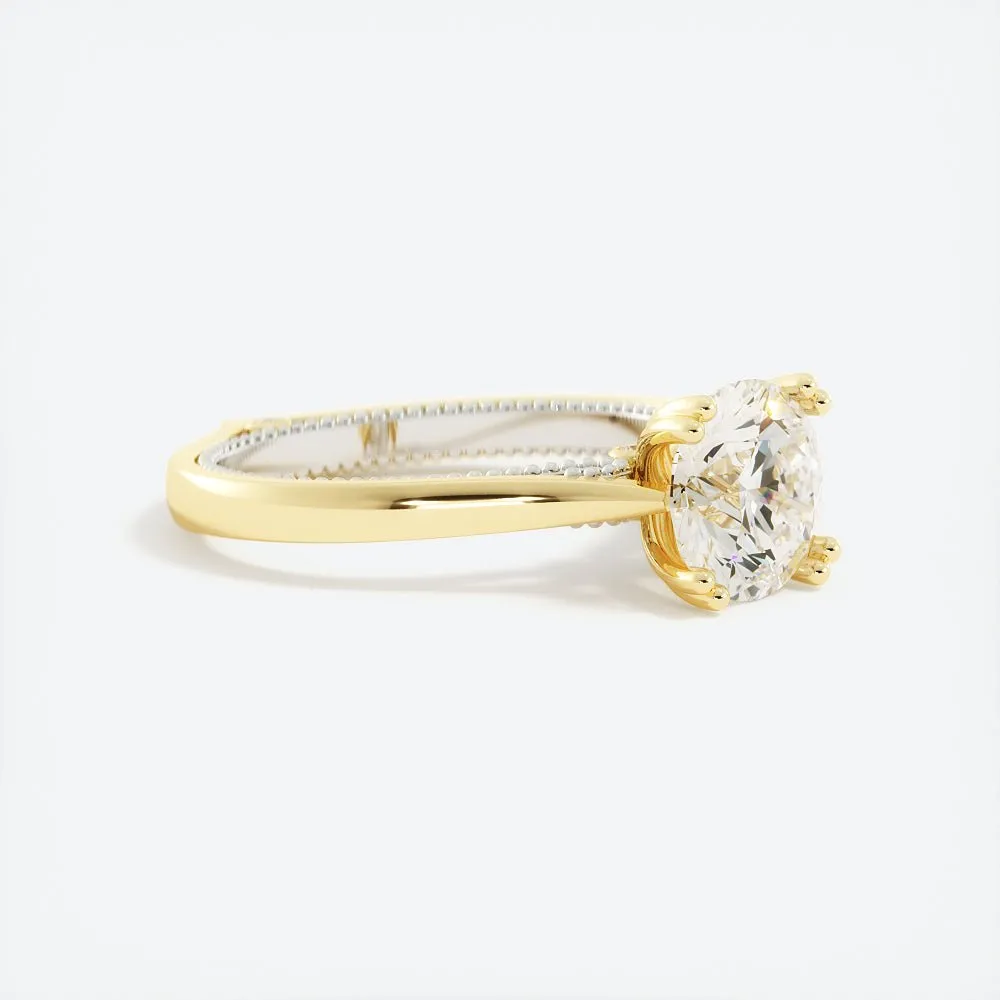 2.9 Carat Round Cut Diamond Engagement Ring 14k Yellow/White Gold