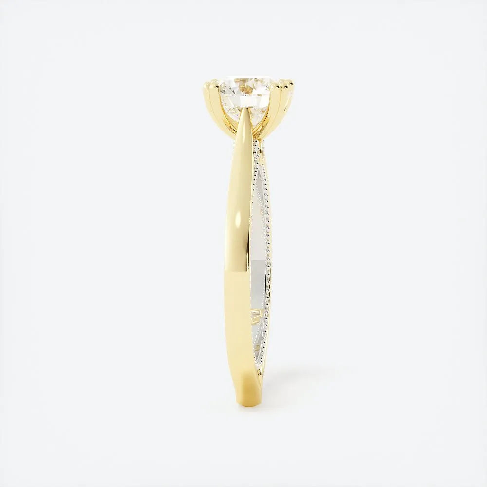 2.9 Carat Round Cut Diamond Engagement Ring 14k Yellow/White Gold