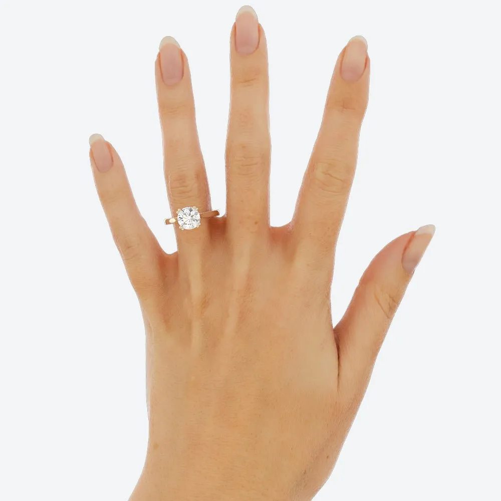 2.9 Carat Round Cut Diamond Engagement Ring 14k Yellow/White Gold