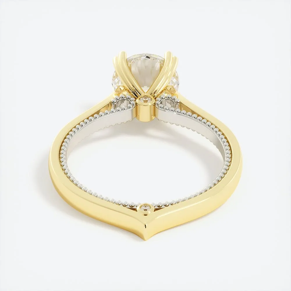 2.9 Carat Round Cut Diamond Engagement Ring 14k Yellow/White Gold