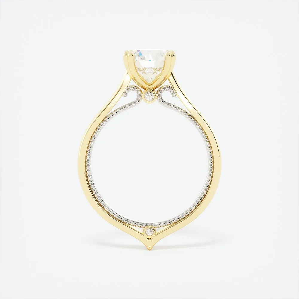 2.9 Carat Round Cut Diamond Engagement Ring 14k Yellow/White Gold