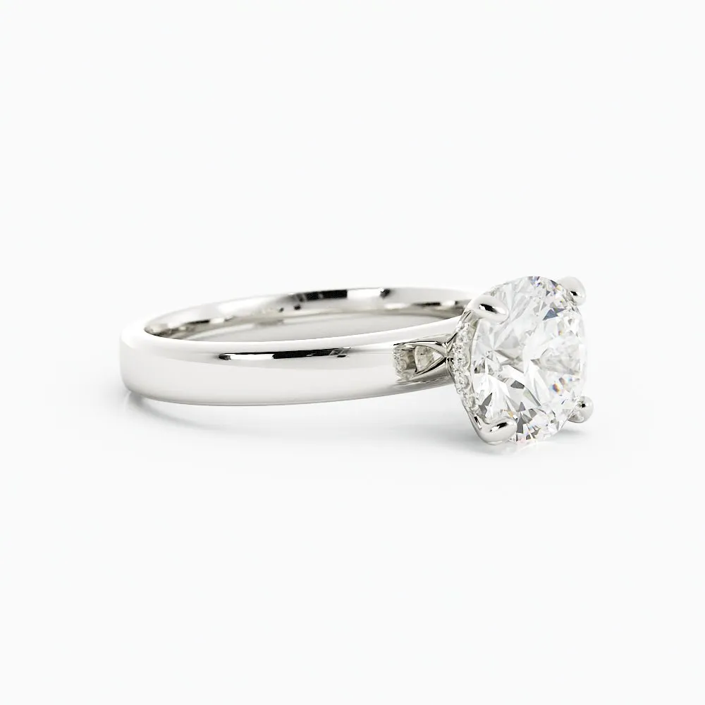 3 Carat Round Diamond Thick Band Engagement Ring