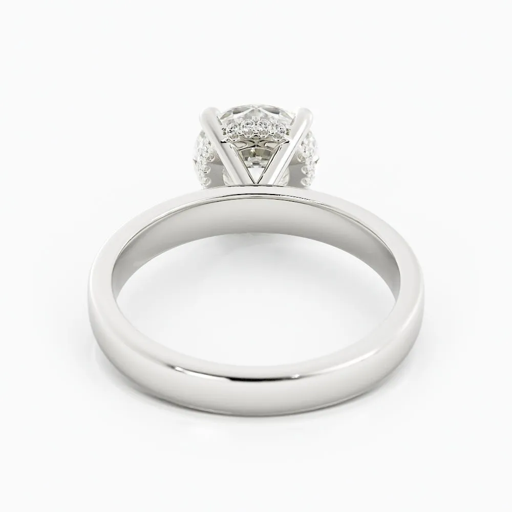 3 Carat Round Diamond Thick Band Engagement Ring